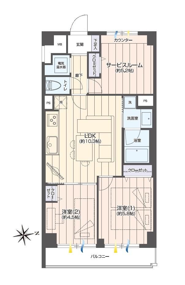 2LDK+S apartment in Midori Ward, Yokohama, Kanagawa - Photo 1