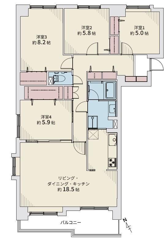 4LDK apartment in Shiroishi Ward, Sapporo, Hokkaido - Photo 1