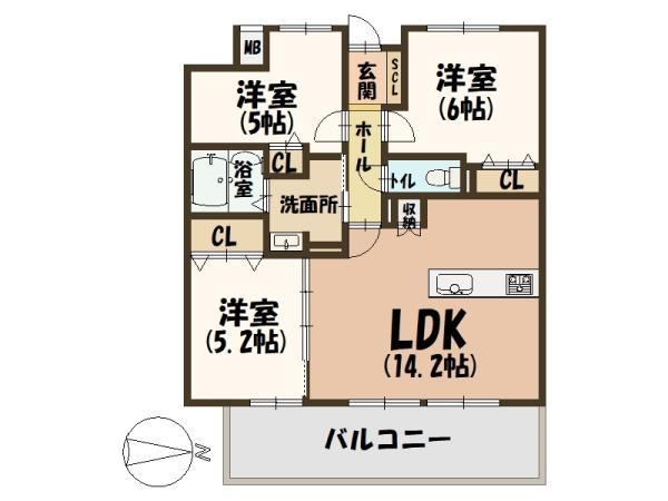 3LDK apartment in Kashihara, Nara - Photo 1