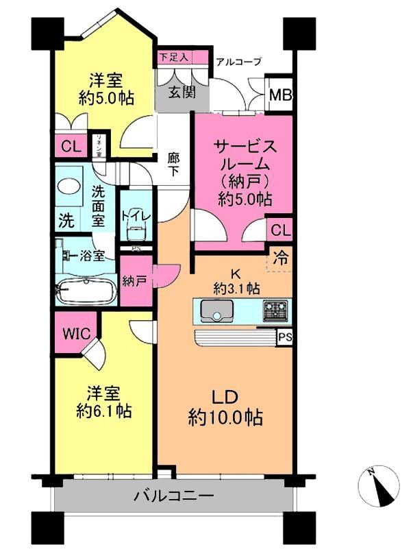 2LDK+S apartment in Funabashi, Chiba - Photo 1
