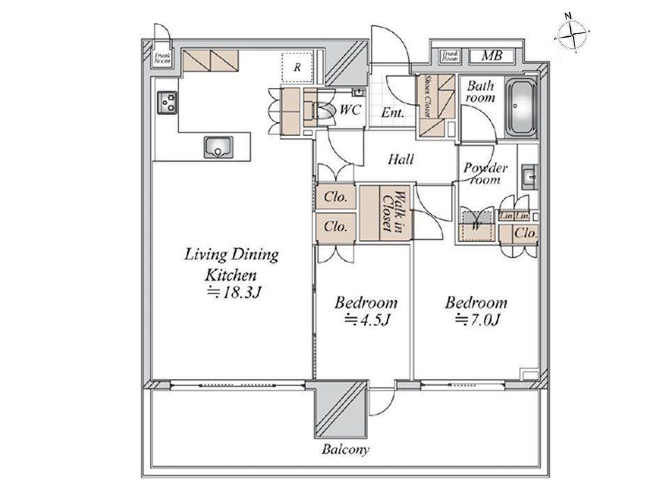 2LDK apartment in Minato Ward, Tokyo - Photo 1