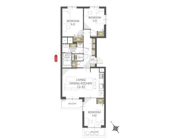 3LDK apartment in Fuchu, Tokyo - Photo 1