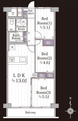 3LDK apartment in Sakae Ward, Yokohama, Kanagawa - Photo 1