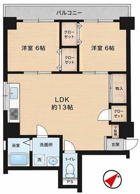 2LDK apartment in Kawasaki Ward, Kawasaki, Kanagawa - Photo 1