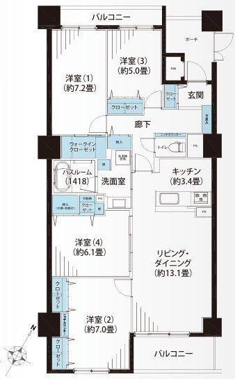 4LDK apartment in Kohoku Ward, Yokohama, Kanagawa - Photo 1