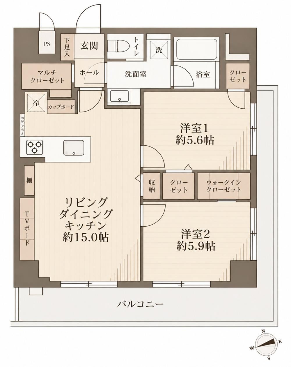2LDK apartment in Shinjuku Ward, Tokyo - Photo 1