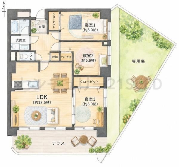 3LDK apartment in Minami Ward, Nagoya, Aichi - Photo 1