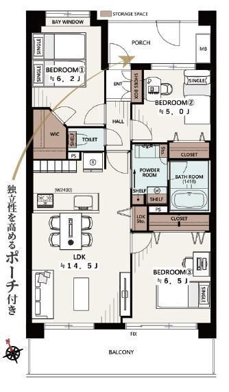 3LDK apartment in Takatsu Ward, Kawasaki, Kanagawa - Photo 1