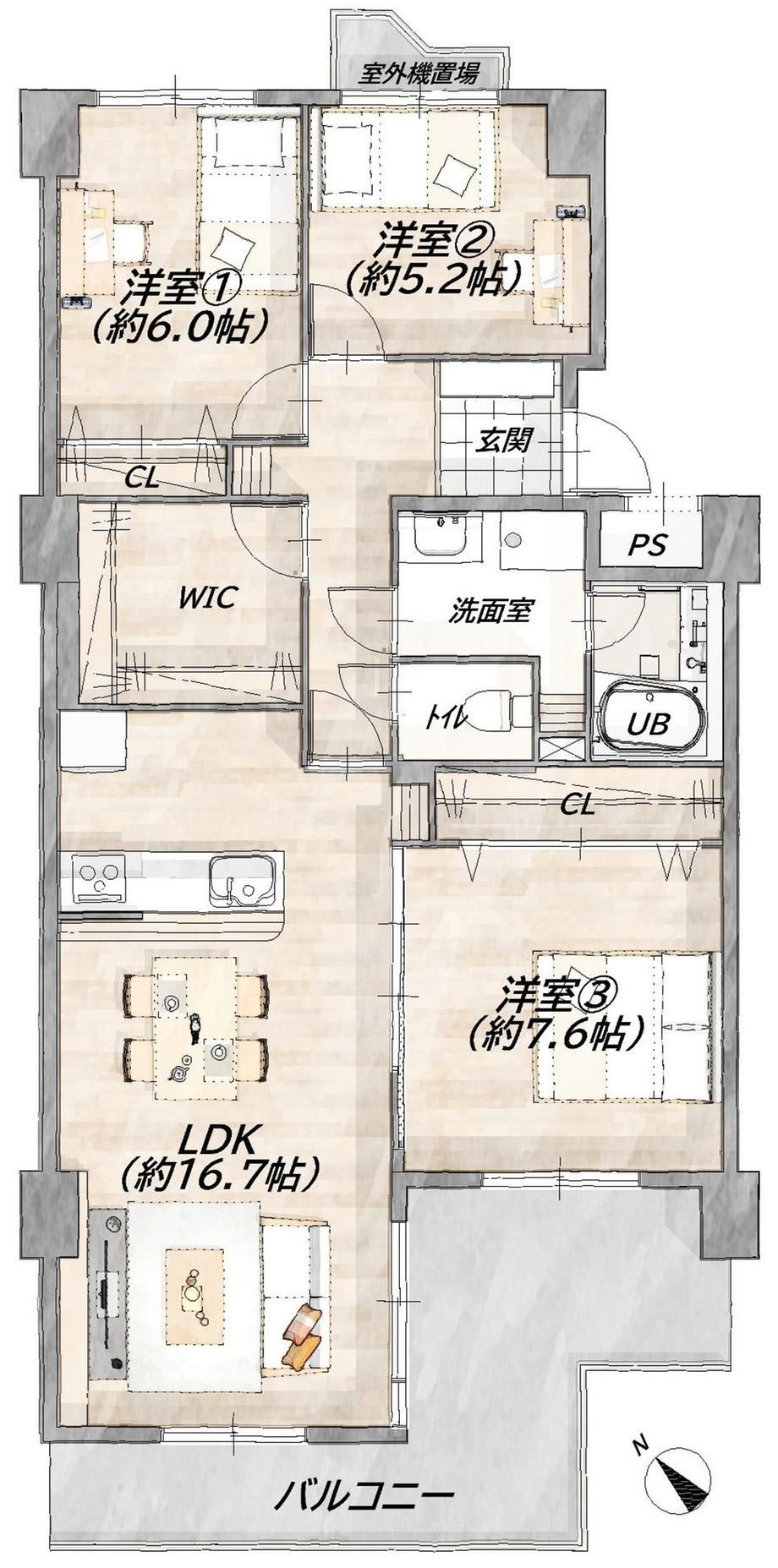 3LDK apartment in Suita, Osaka - Photo 1