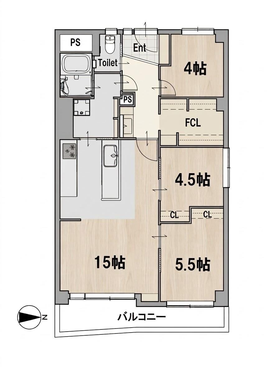 3LDK apartment in Suita, Osaka - Photo 1