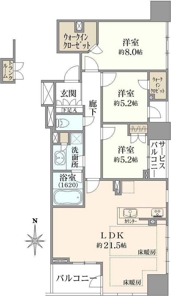3LDK apartment in Chuo Ward, Osaka - Photo 1