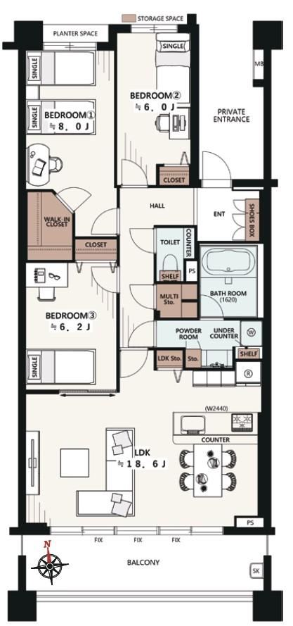 3LDK apartment in Nishitokyo, Tokyo - Photo 1