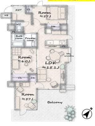 3LDK apartment in Matsudo, Chiba - Photo 1