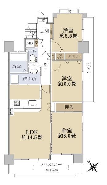 3LDK apartment in Nishi Ward, Nagoya, Aichi - Photo 1