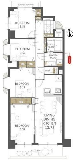 4LDK apartment in Seto, Aichi - Photo 1