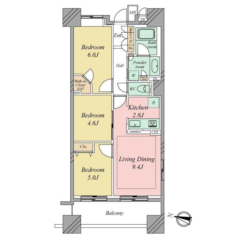 3LDK apartment in Kanagawa Ward, Yokohama, Kanagawa - Photo 1