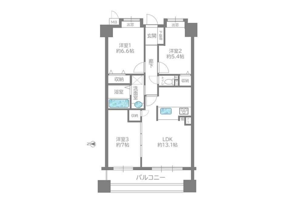 3LDK apartment in Higashimurayama, Tokyo - Photo 1