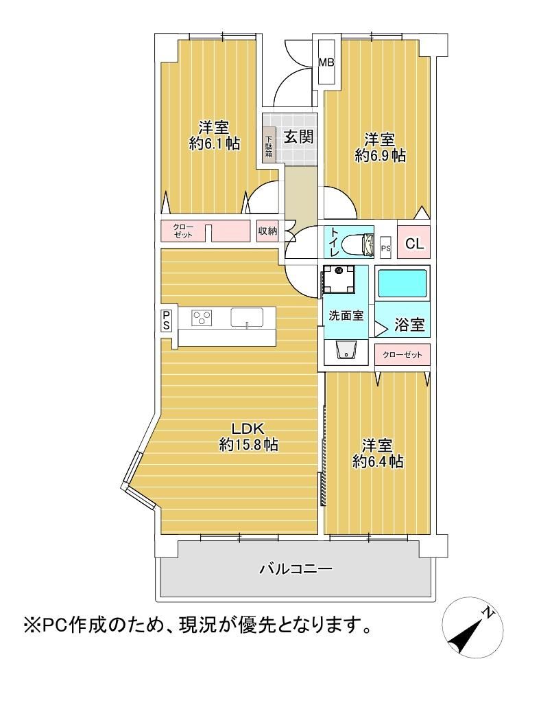 3LDK apartment in Kasuga, Fukuoka - Photo 1