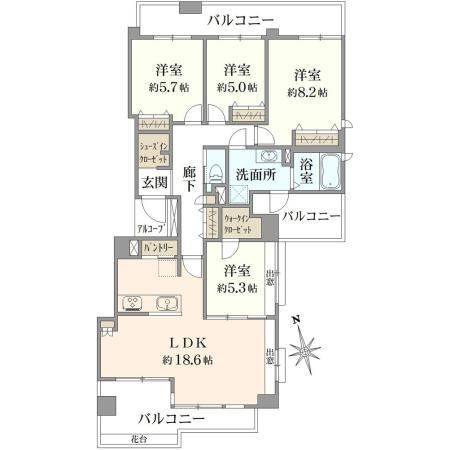4LDK apartment in Hanamigawa Ward, Chiba - Photo 1