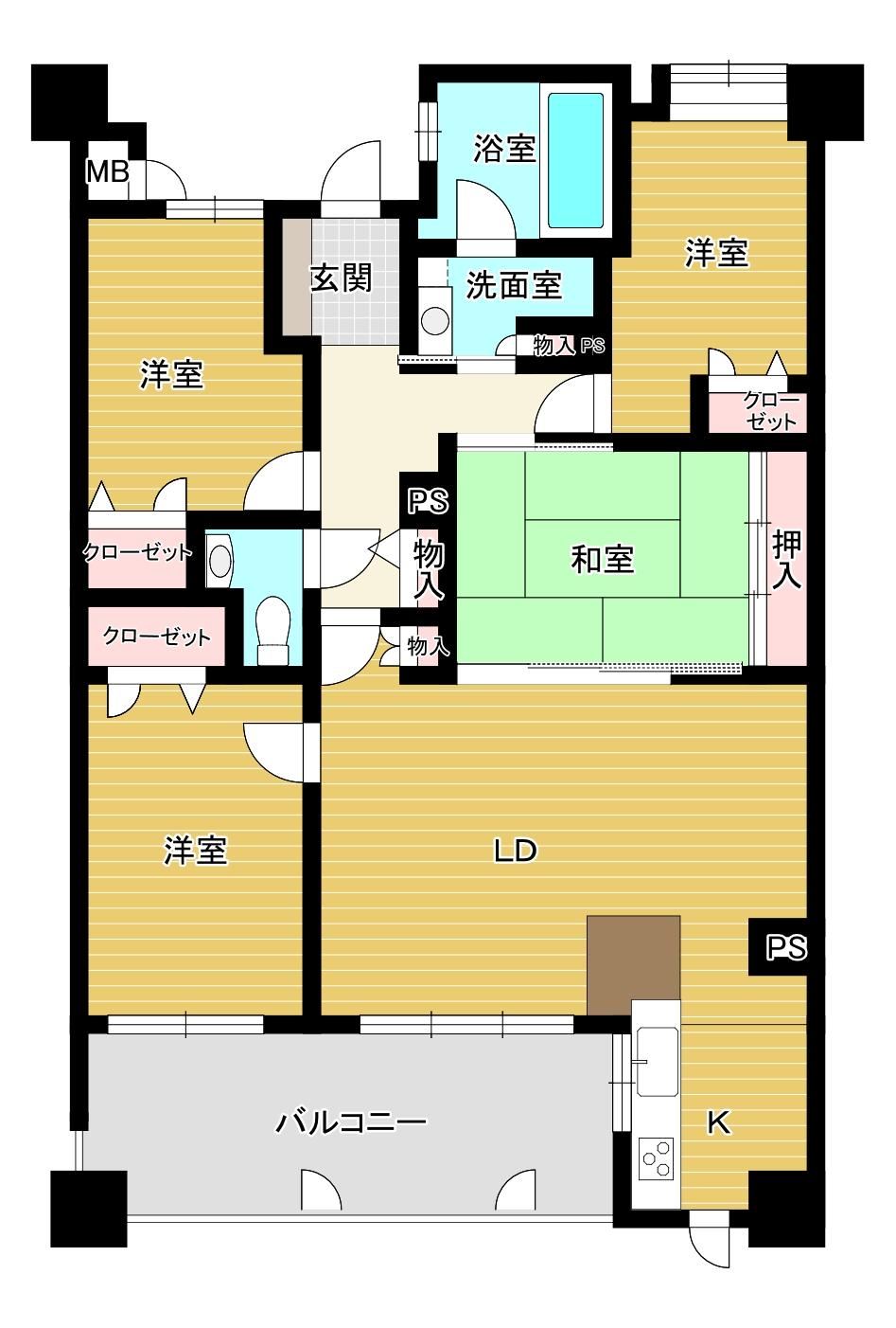 4LDK apartment in Oita, Oita - Photo 1