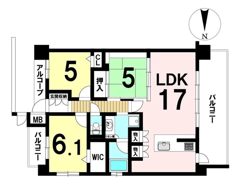 3LDK apartment in Nishi Ward, Nagoya, Aichi - Photo 1