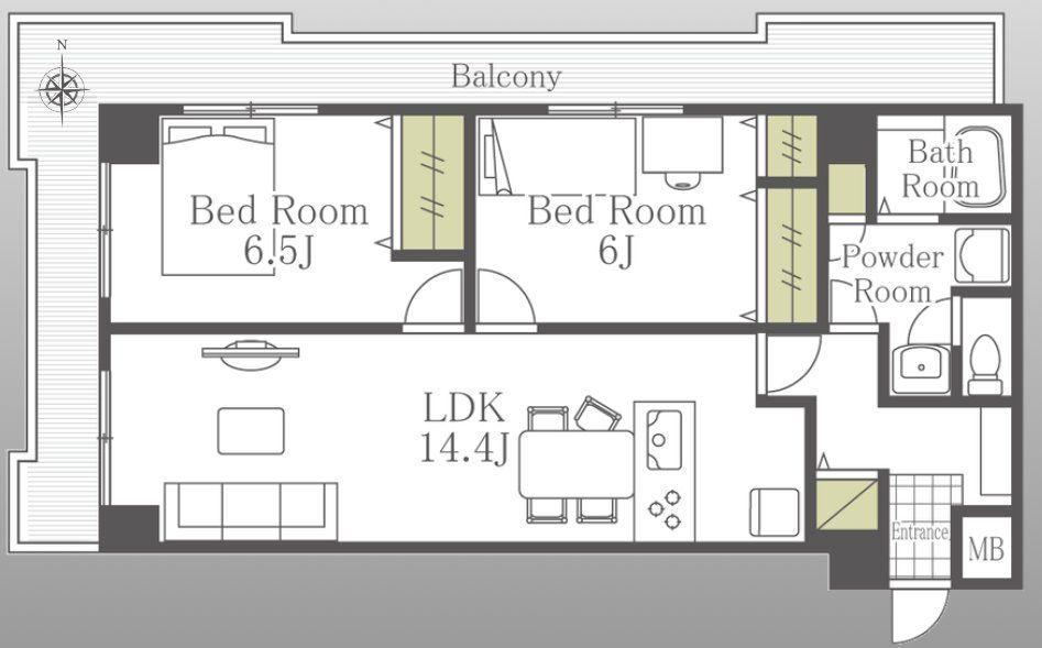 2LDK apartment in Tsurumi Ward, Yokohama, Kanagawa - Photo 1