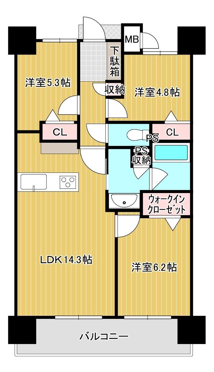 3LDK apartment in Kokurakita Ward, Kitakyushu, Fukuoka - Photo 1