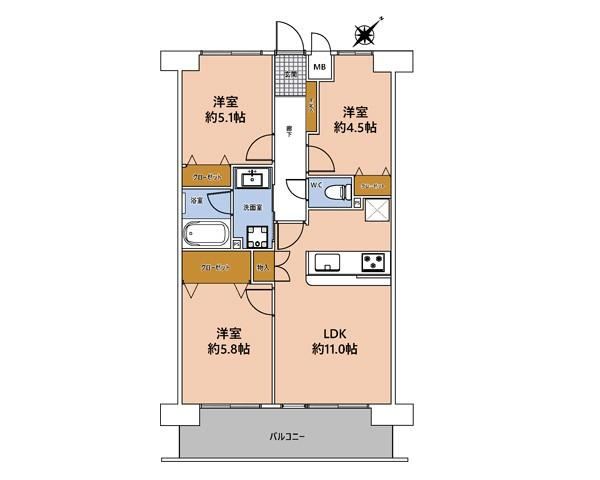 3LDK apartment in Machida, Tokyo - Photo 1