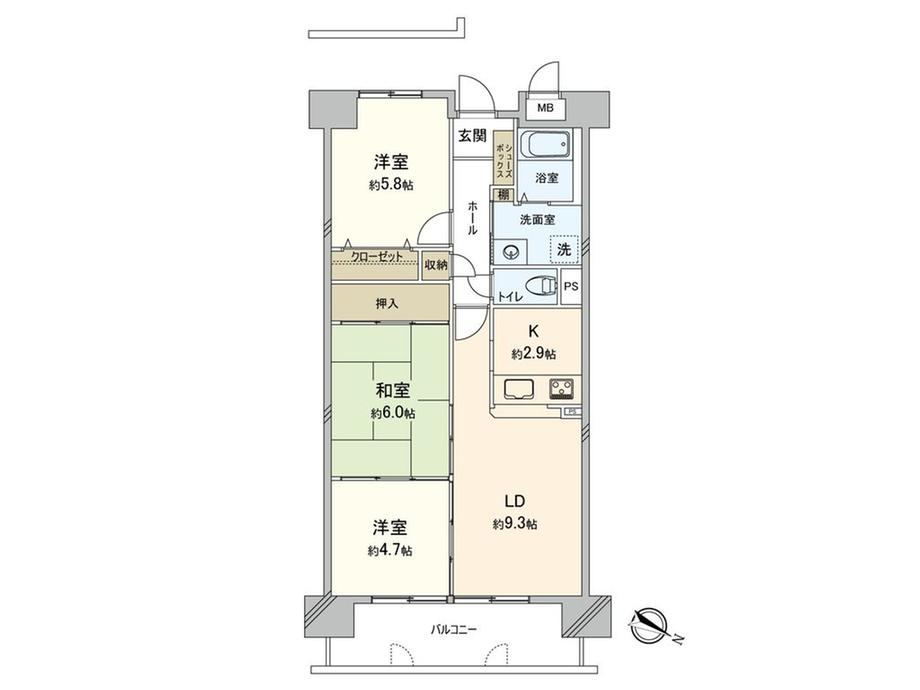 3LDK apartment in Higashi Ward, Hiroshima - Photo 1