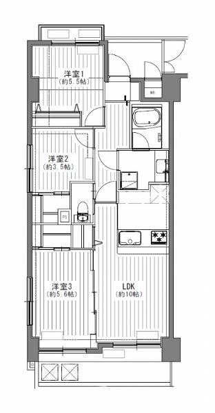 3LDK apartment in Nishi Ward, Yokohama, Kanagawa - Photo 1