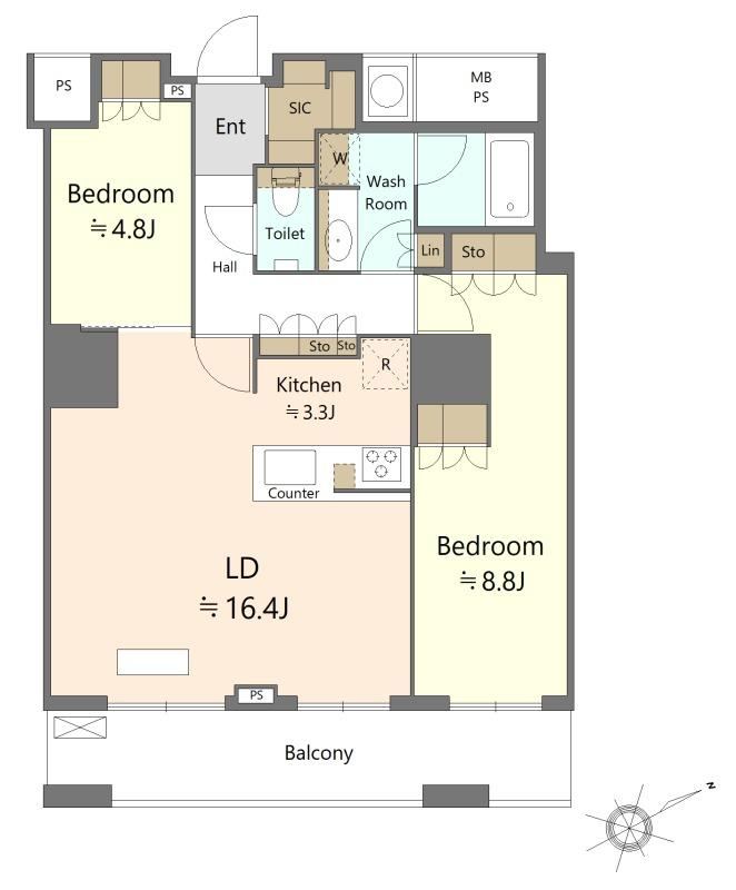 2LDK apartment in Shinjuku Ward, Tokyo - Photo 1