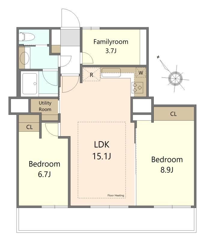 2LDK+S apartment in Chuo Ward, Tokyo - Photo 1