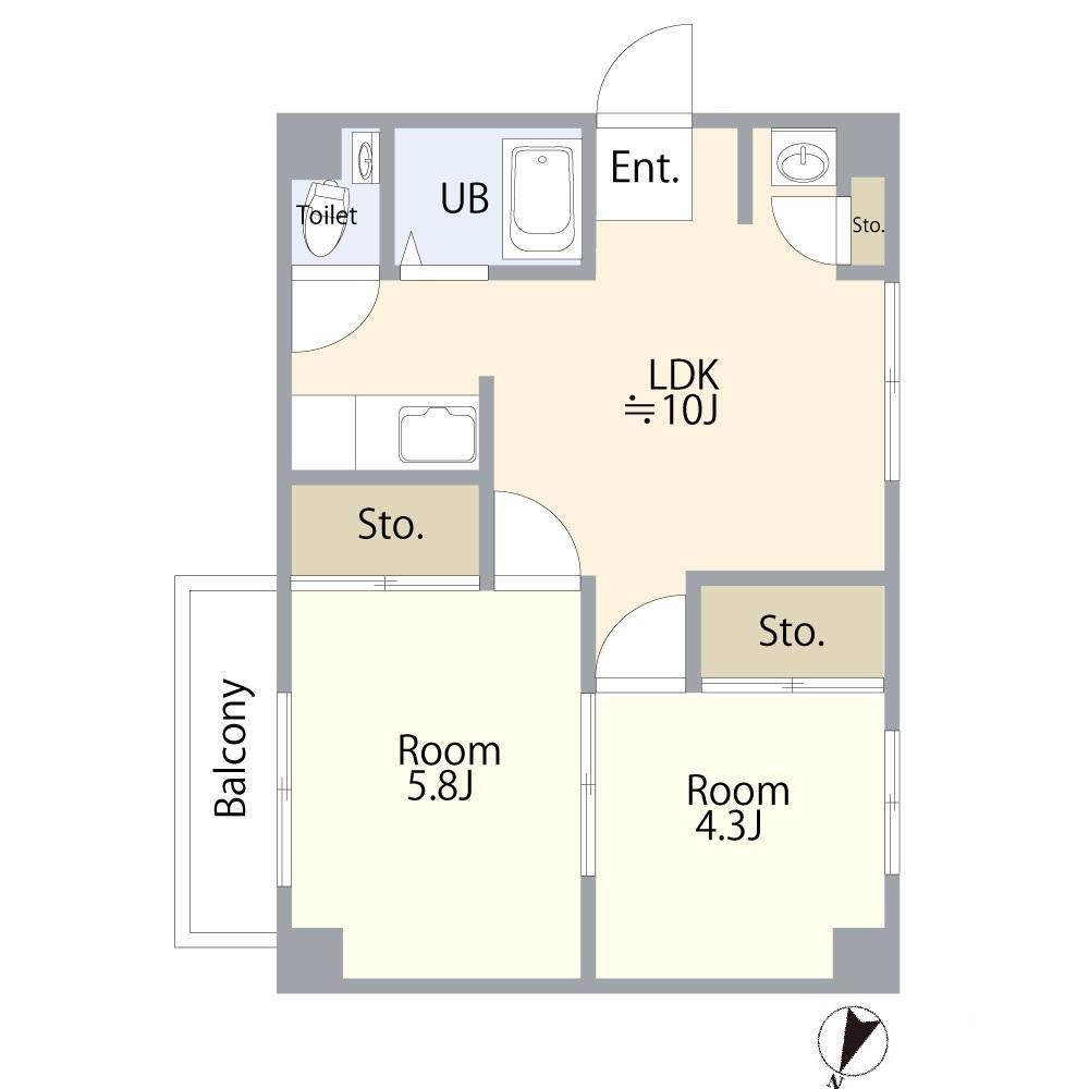 2DK apartment in Minami Ward, Hiroshima - Photo 1