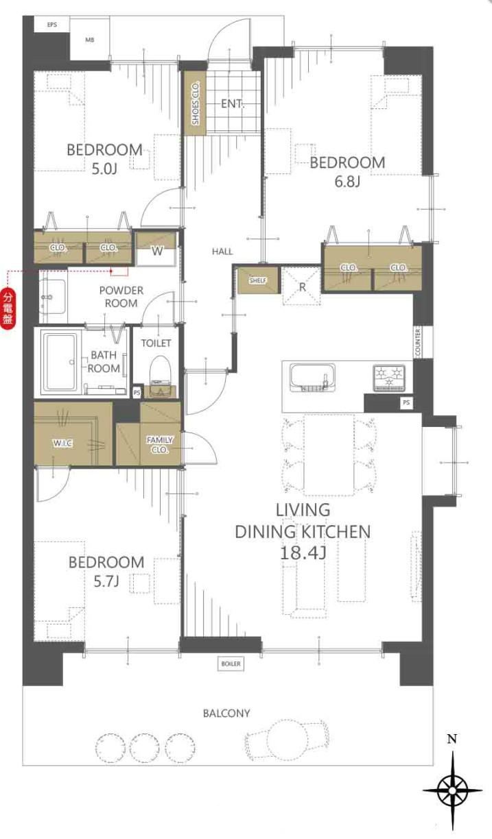 3LDK apartment in Katsushika Ward, Tokyo - Photo 1