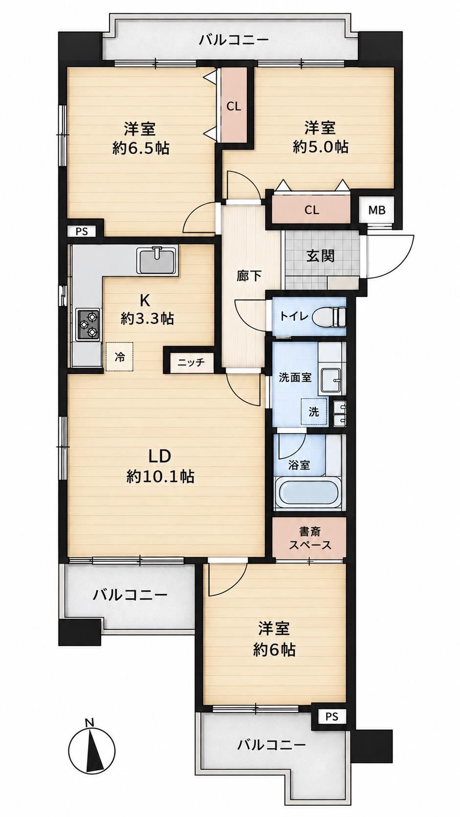3LDK apartment in Higashiosaka, Osaka - Photo 1