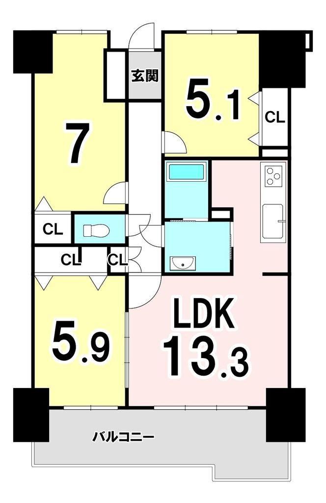 3LDK apartment in Miyazaki, Miyazaki - Photo 1