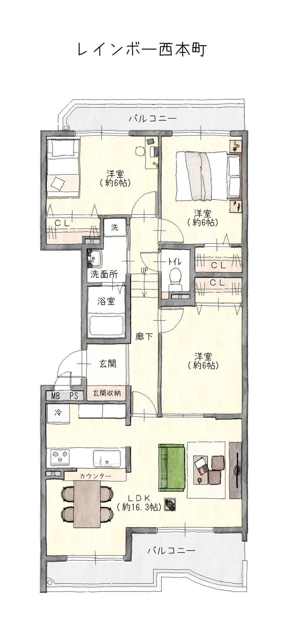 3LDK apartment in Kasugai, Aichi - Photo 1