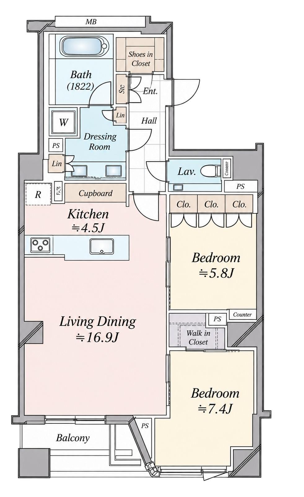 2LDK apartment in Minato Ward, Tokyo - Photo 1