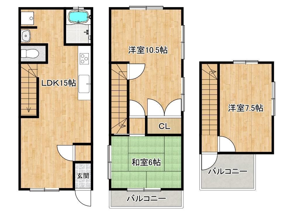 3LDK house in Minato Ward, Osaka - Photo 1