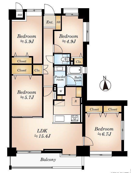 4LDK apartment in Tokorozawa, Saitama - Photo 1