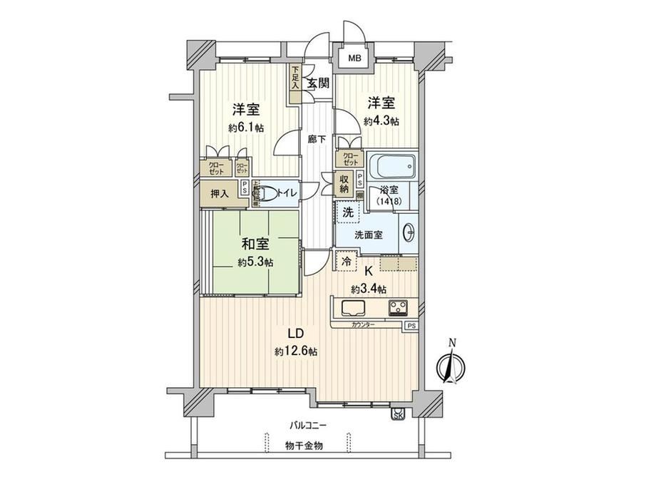 3LDK apartment in Minato Ward, Nagoya, Aichi - Photo 1