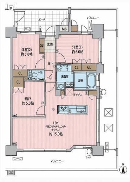 3LDK apartment in Higashinada Ward, Kobe, Hyogo - Photo 1