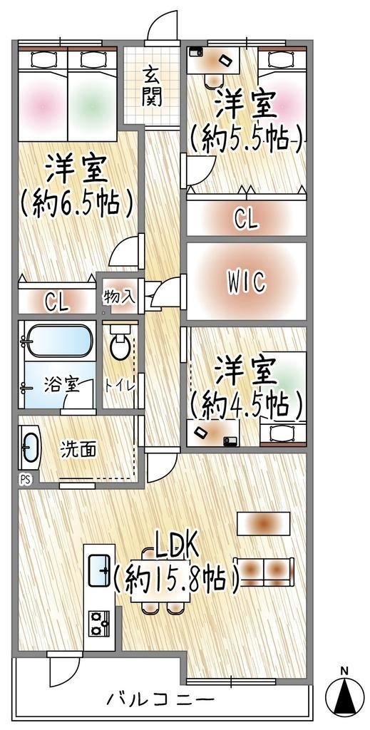 3LDK apartment in Nishinomiya, Hyogo - Photo 1