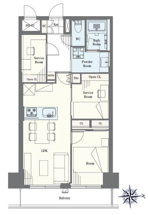 1LDK+S apartment in Minato Ward, Tokyo - Photo 1