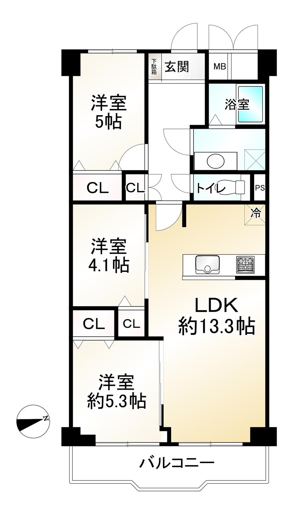3LDK apartment in Nagaokakyo, Kyoto - Photo 1