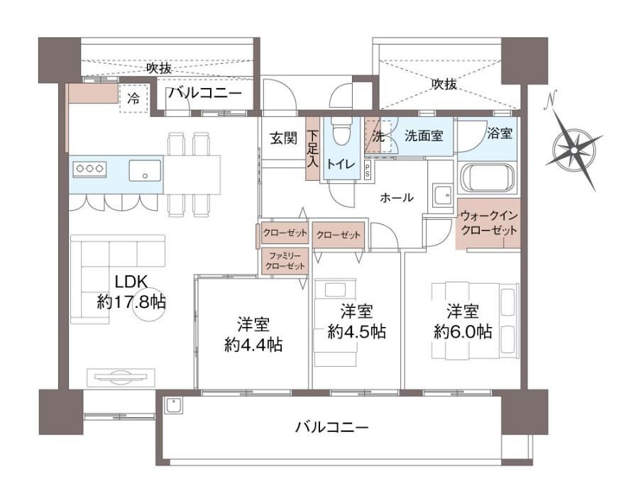 3LDK apartment in Kokuraminami Ward, Kitakyushu, Fukuoka - Photo 1