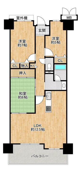 3LDK apartment in Kaizuka