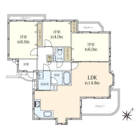 3LDK apartment in Higashinada Ward, Kobe, Hyogo - Photo 1