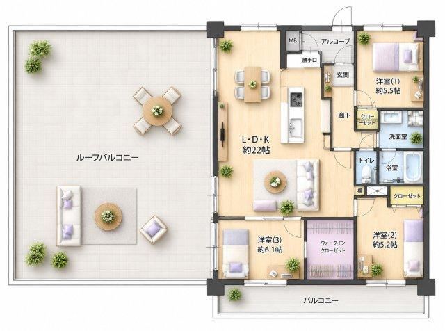 3LDK apartment in Kasuga, Fukuoka - Photo 1
