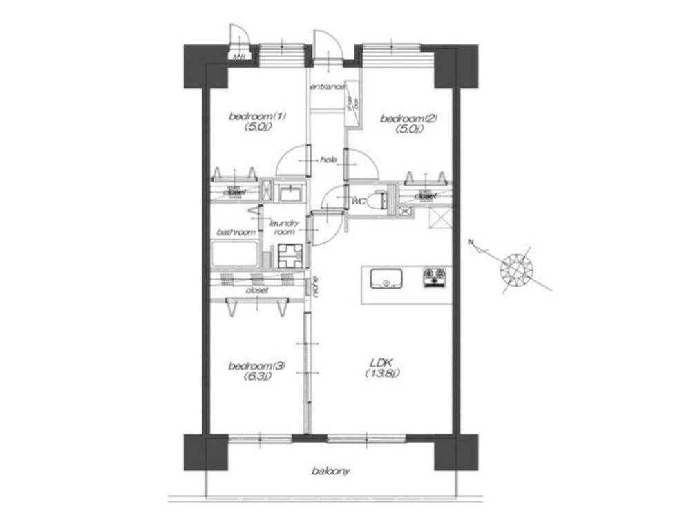 3LDK apartment in Chikushino, Fukuoka - Photo 1